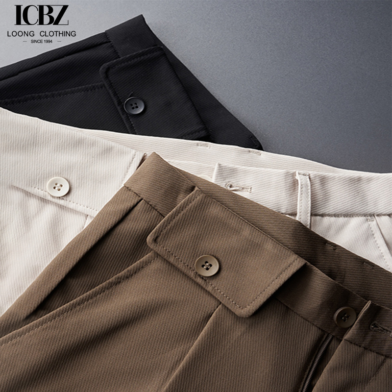 Business Formal Fit Men's Trousers in Knitted Weaving Method with Anti-Wrinkle Design