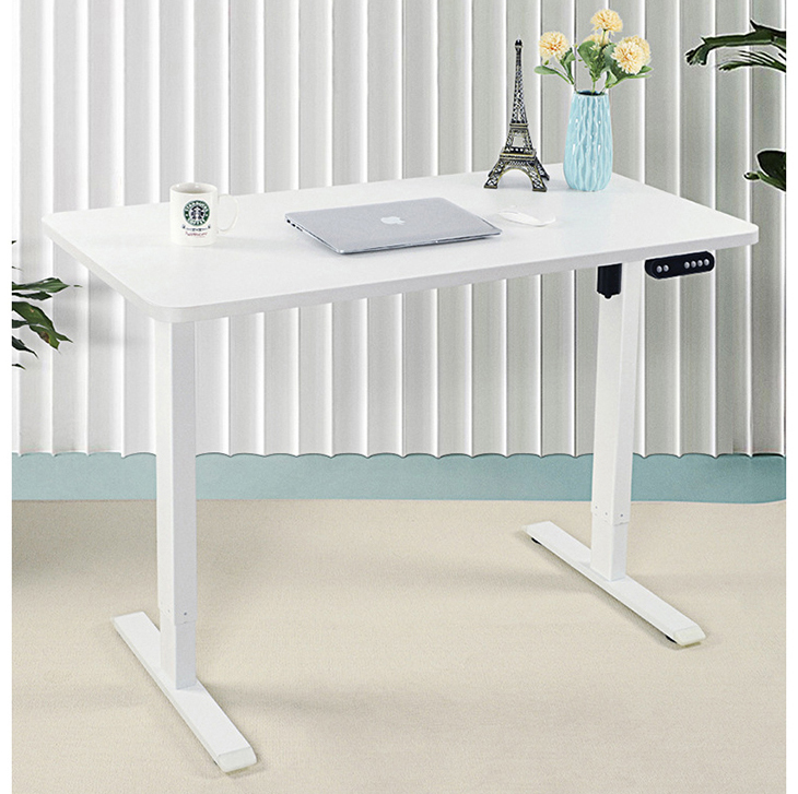 White Wooden Frame Material Electric Sit Stand Up Desk for Adjustable Height Work