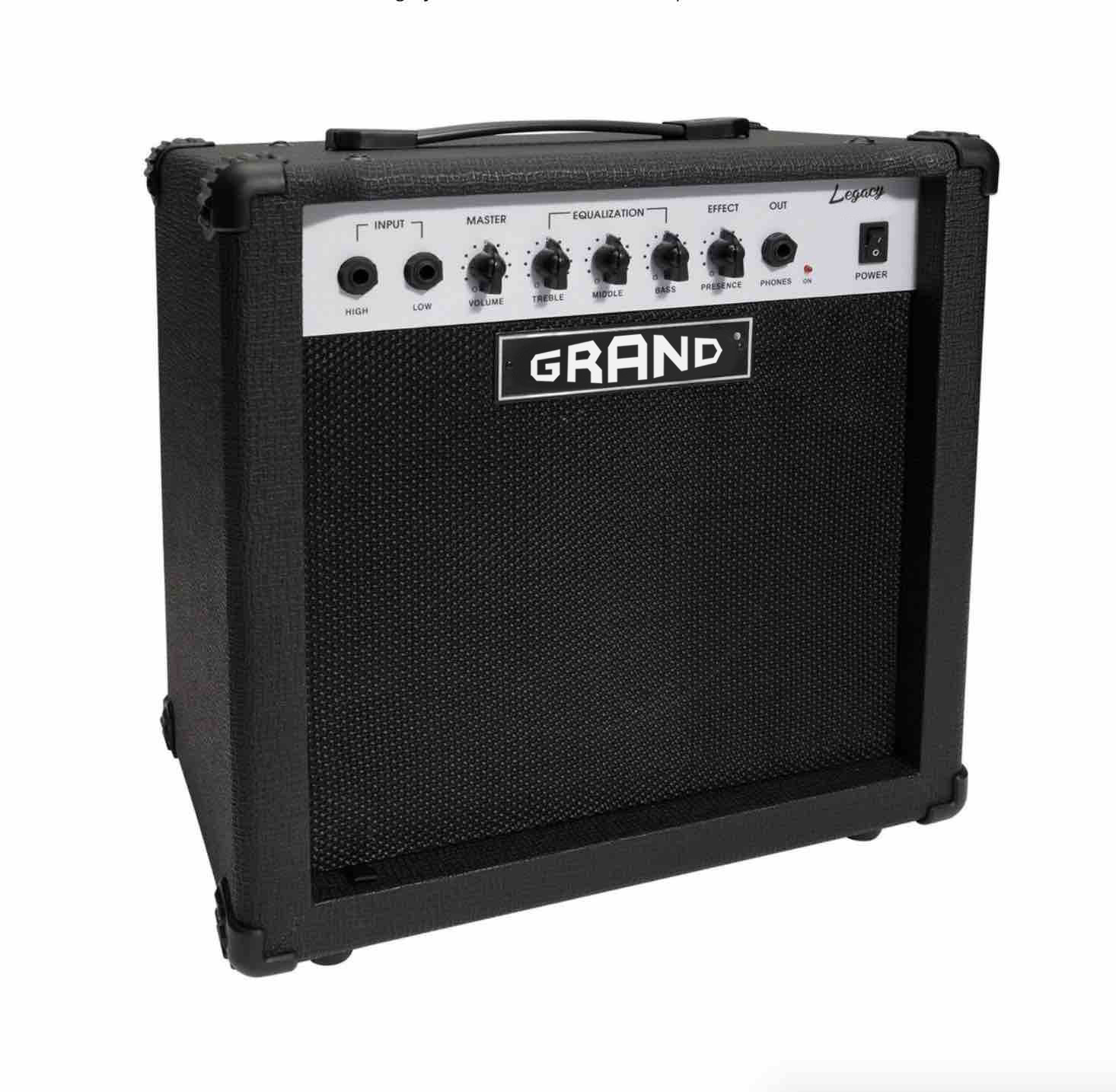 Grand 25W Solid State Bass Amplifier Combo in Black (BA-25)