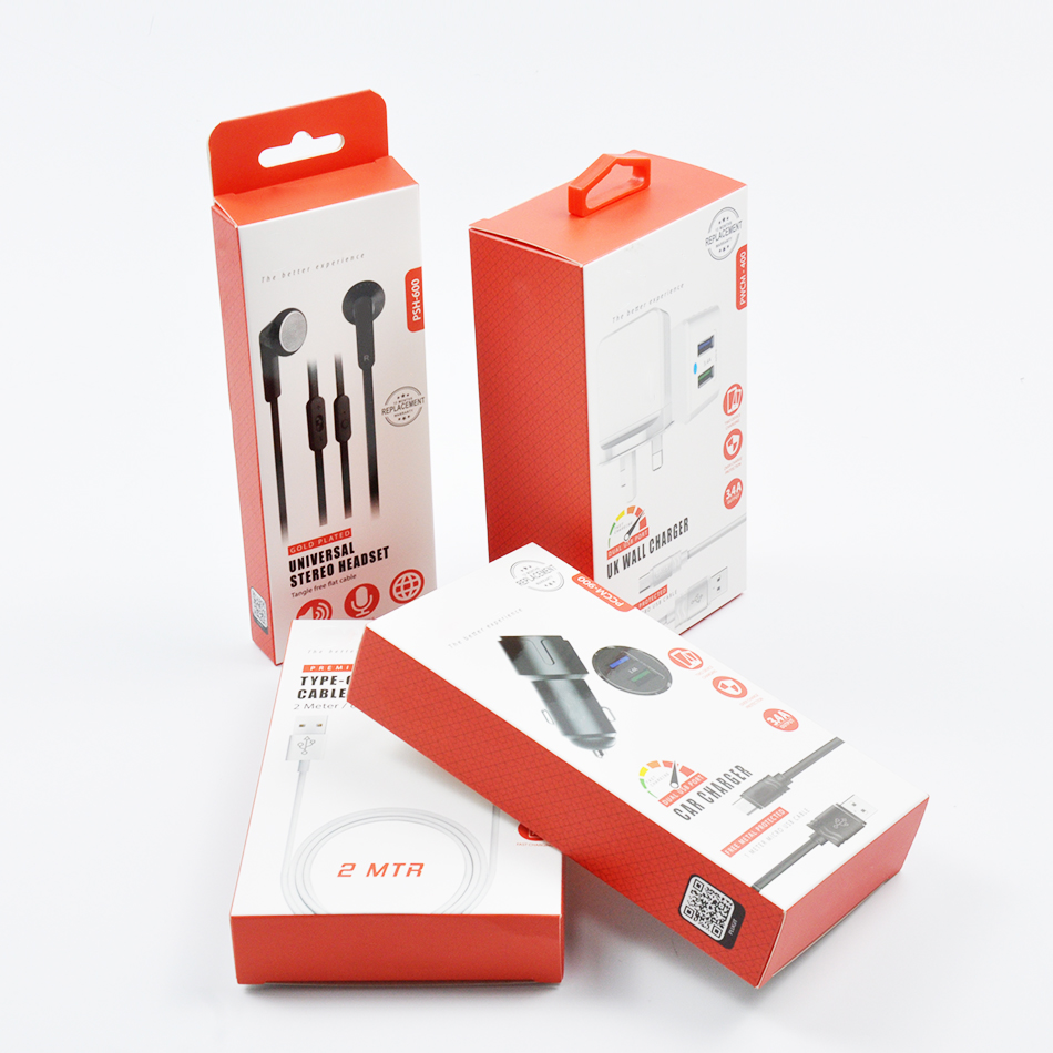 Clear Window Box Packaging / Paper Retail Usb Data Cable Box Packing