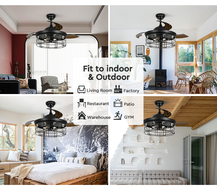 Lamp Body Material Metal 1stshine LED Ceiling Fan with Light Kit and Remote Control