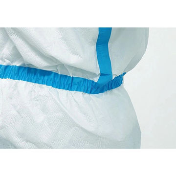 Nonwoven Disposable Microporous Coverall PE Film Coating over PP Layer Seam Sealing Strips EU Standard EN14126 Type 6