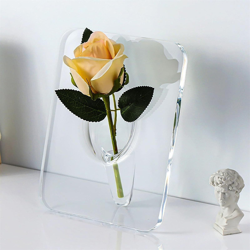 15 X 20cm Acrylic Lucite Flower Box , Clear Acrylic Flower Stands 8mm Thick