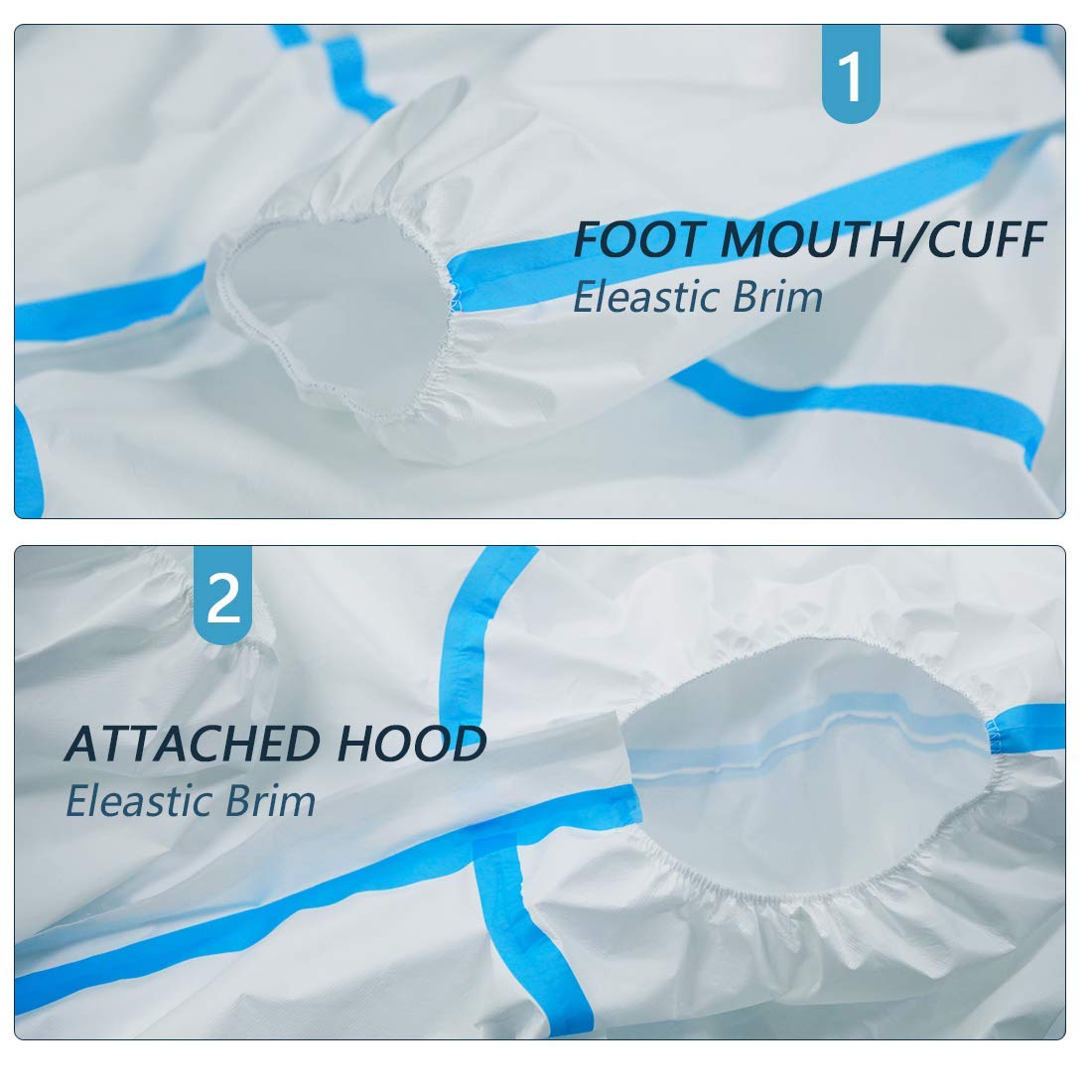 SF Disposable Isolation Clothing Dustproof With Hooded / Elastic Cuff