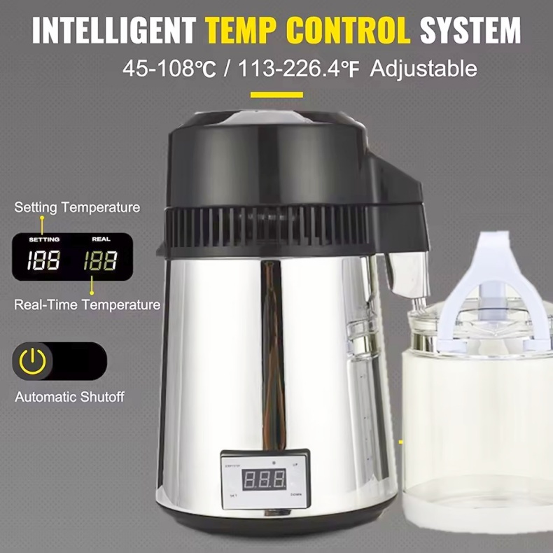Medical And Household 750W Water Distillation Unit 1L/H SS Dental Water Distiller