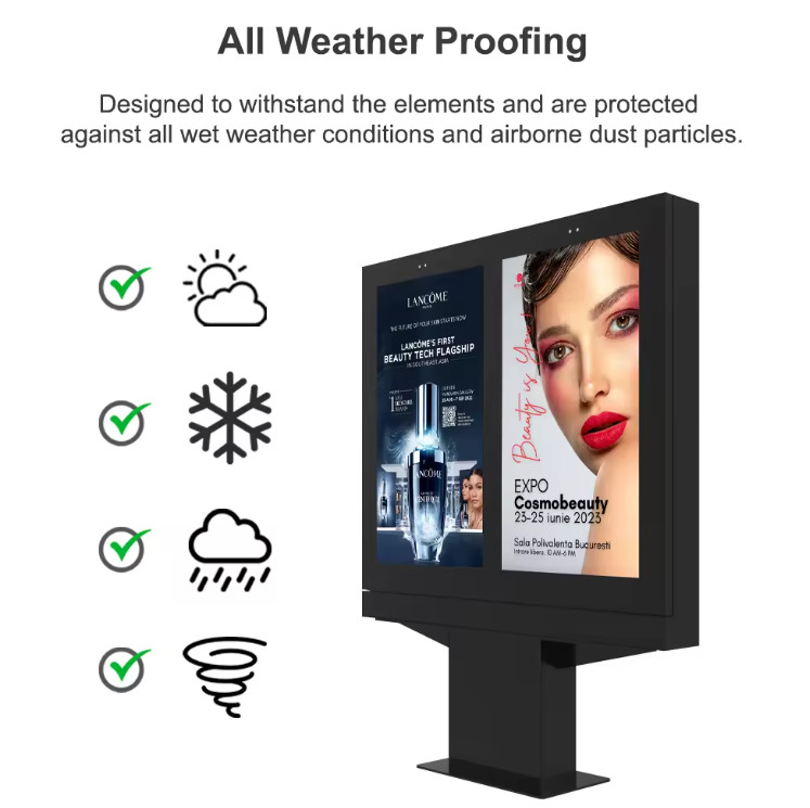 Floor Stand Digital Signage Drive-Thru WiFi LCD Fast Food Marketing Display Self-Service Menu 55 Inch Outdoor Drive Thru Digital Signage
