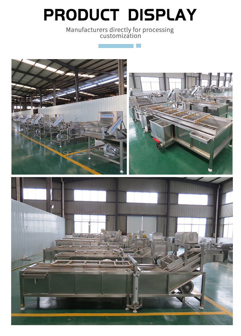 Industrial Fruit Vegetable Processing Machine Orange Mango Cleaning Drying Packing