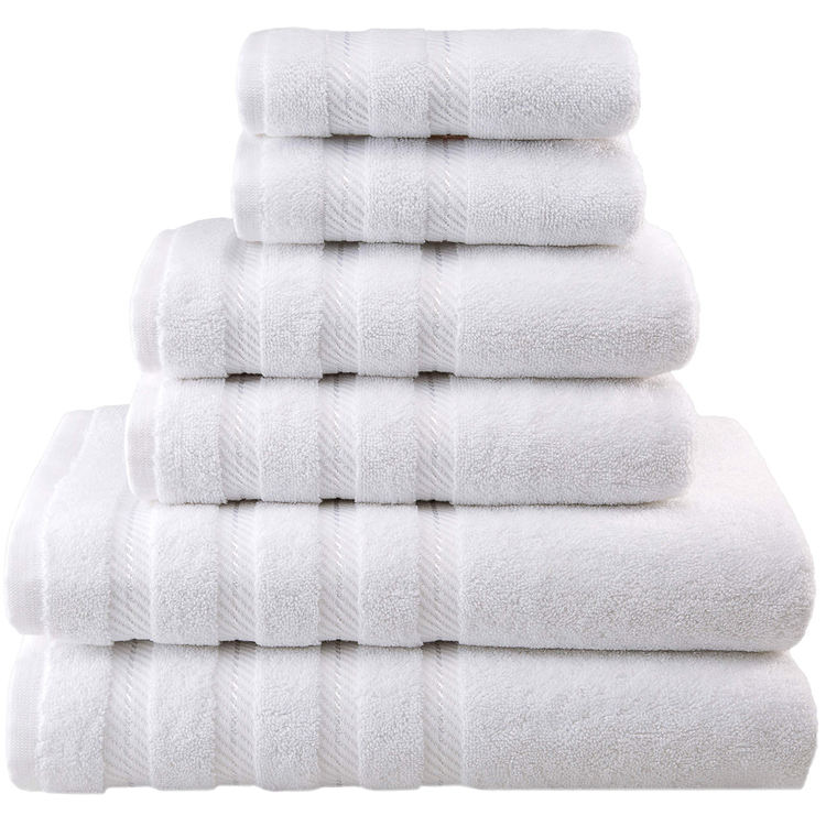 Custom Private Label Luxury Dobby Border 100% Cotton Towel for Adult Bathroom Shower