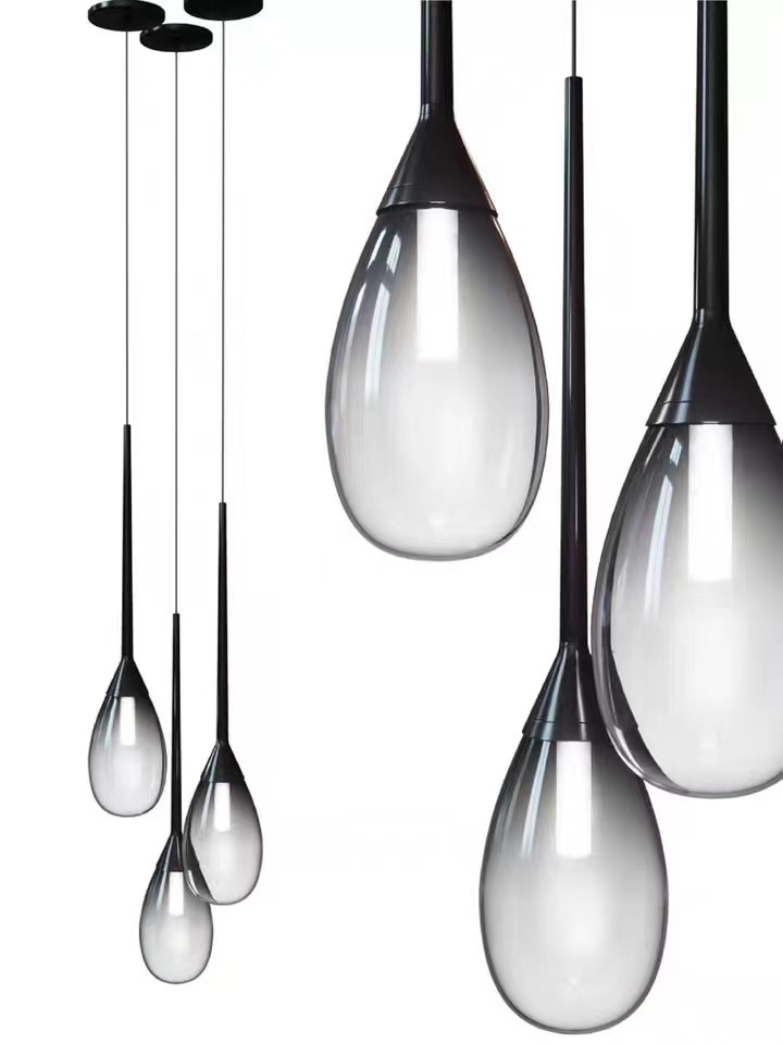 Glass Chandelier Ceiling Luxury Interior Led Design Modern Hanging Lamps Pendant Light