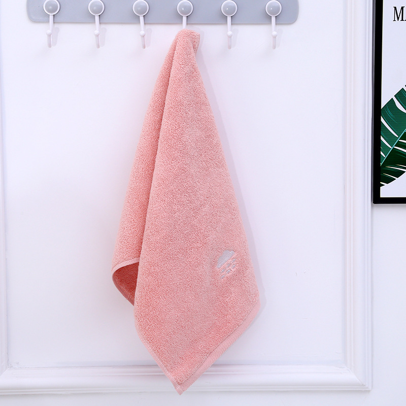 All-aged Customized Size Embroidery Logo Cotton Towel For Men Women Soft Thickened Towels SOLID COLOR