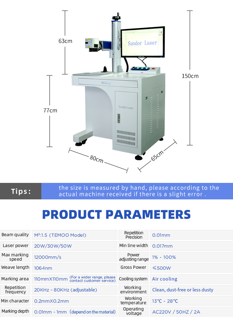 3D Mopa Color 100W Fiber Laser Marker Machine Sls 20W 30W 50W Metal Laser Printer