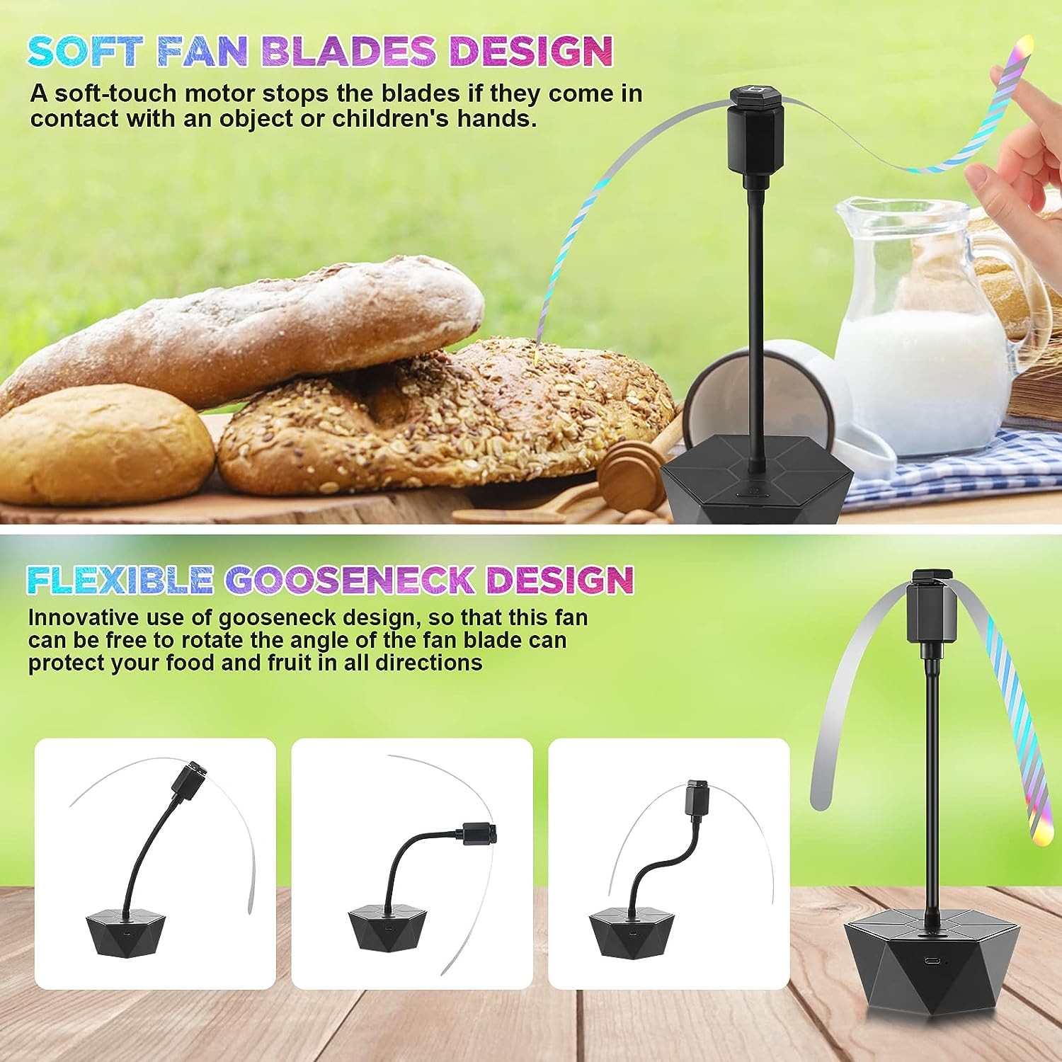 JZ Rechargeable Battery Inside Kitchen Pest Control Fly Killer UV Rechargeable Repellent Fly Catcher Fan for Outdoor Camping