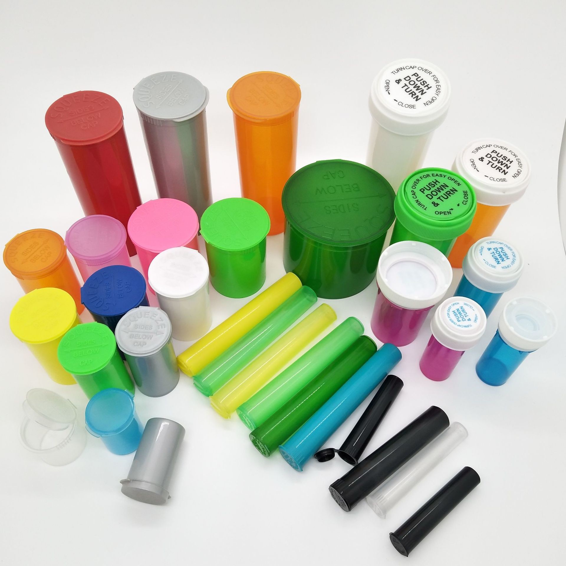 Custom Biodegradable 116mm Black Squeeze Pop Top Pre Roll Child Resistant Tubes