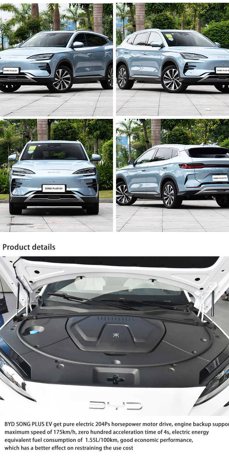Safety Compact Fully Electric SUV 150kw / 160kw Max Power BYD Song 2023