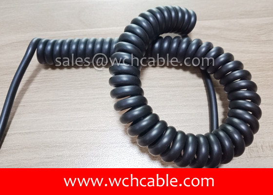 UL Spiral Cable, AWM Style UL22010 26AWG 6C VW-1 80°C 1000V, PVC / TPU