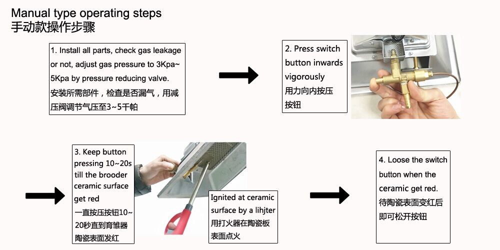 Manual Ignition LPG Poultry Brooder Heater Gas Brooder For Husbandry Equipment