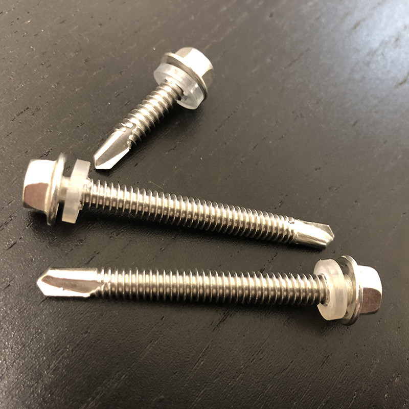 M5.5 X 50mm 410 Stainless Steel Self Drilling Screw Hex Washer Head For Roofing