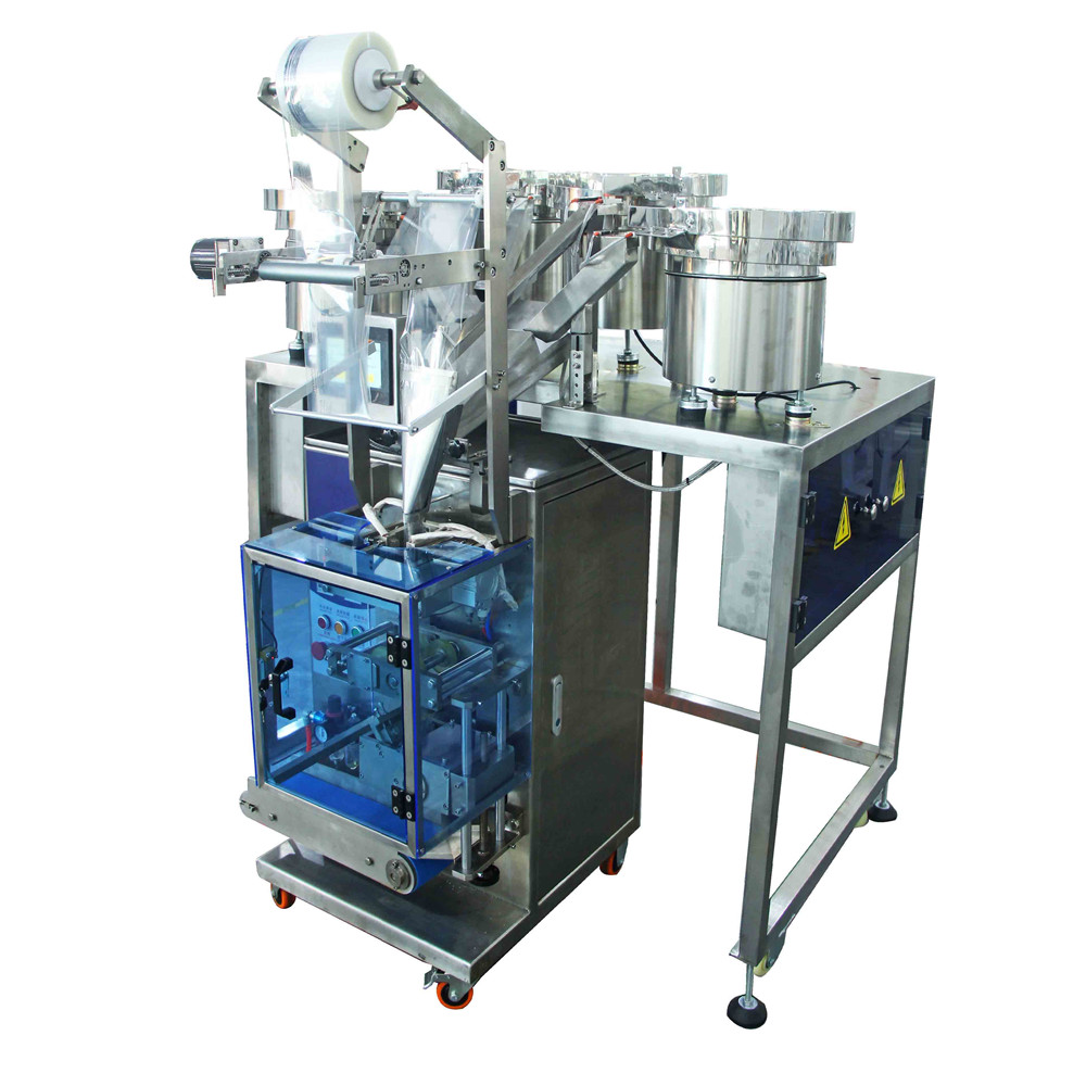 Four Vibrator Bowl Packaging Machine Fastener Bolt Lock Washer Nuts Counting Packing System with Vibrating Feeder