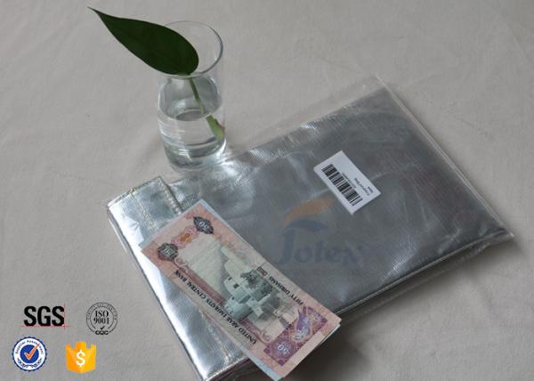 Non Itchy Fiberglass Fabric Fire Resistant Document Pouch / Fireproof Cash