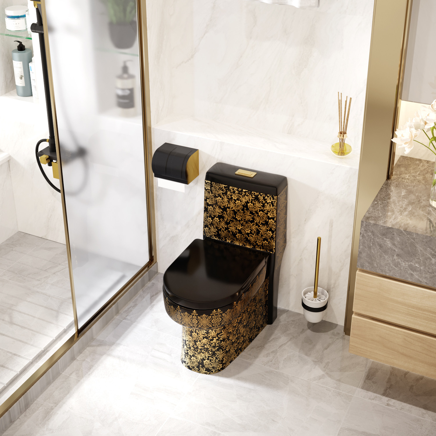 Floor Mounted 3L 6L 1 Piece Comfort Height Toilet Super Swirl Flush