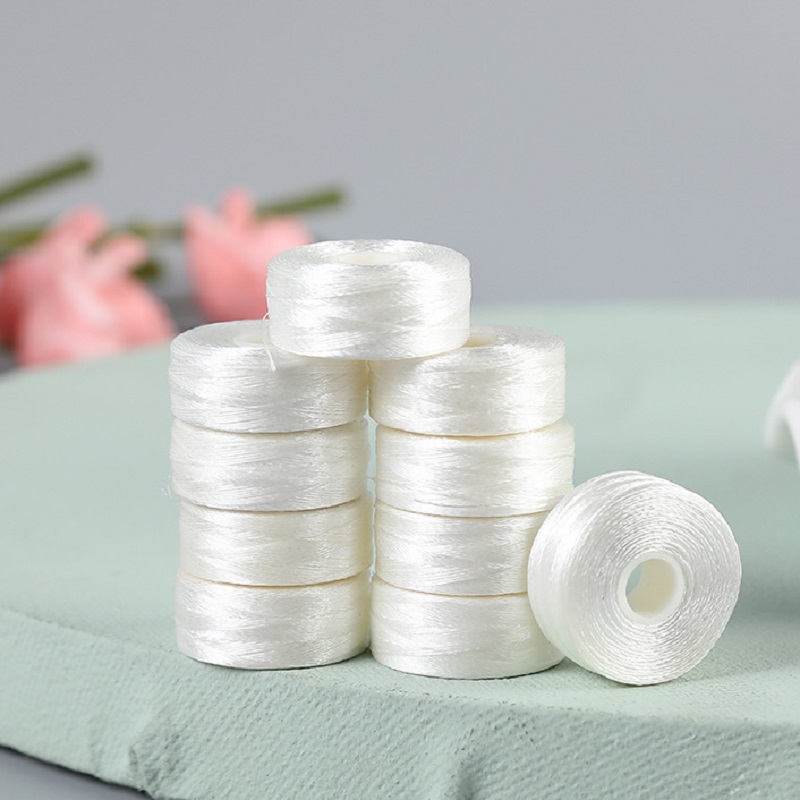 2cm Diameter Embroidery Bottom Thread White Borderless L-Type 75D/2 Shuttle Core Sewing Prefound Bobbin 6