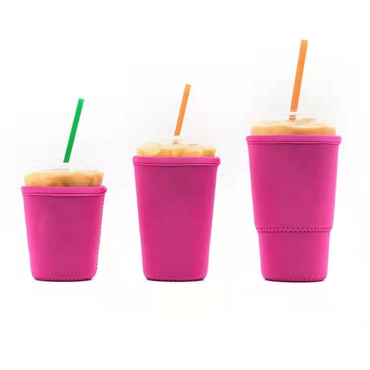 Factory price reusable Anti-hot Neoprene cup Sleeves Tumbler cup bottle holder RTS solid cup sleeve bottle cover holder