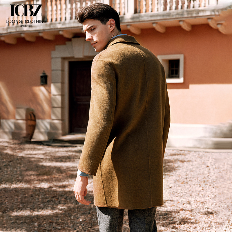 Customized Fabric OVERCOAT OEM Autumn and Winter Warm Windbreaker Woolen Coat for Men