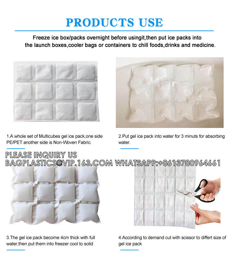 Ice Pack Sheet Absorption Water Fabric Reusable Freezer Dry Ice Cold Packs Gel Packs For Fresh Food Delivery