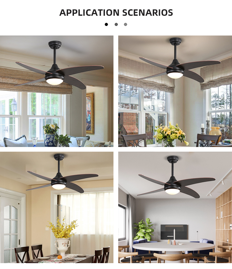 3000-5000K 50000Hour Iron Plywood Metal Blade Ceiling Fan Lamp Energy Saving