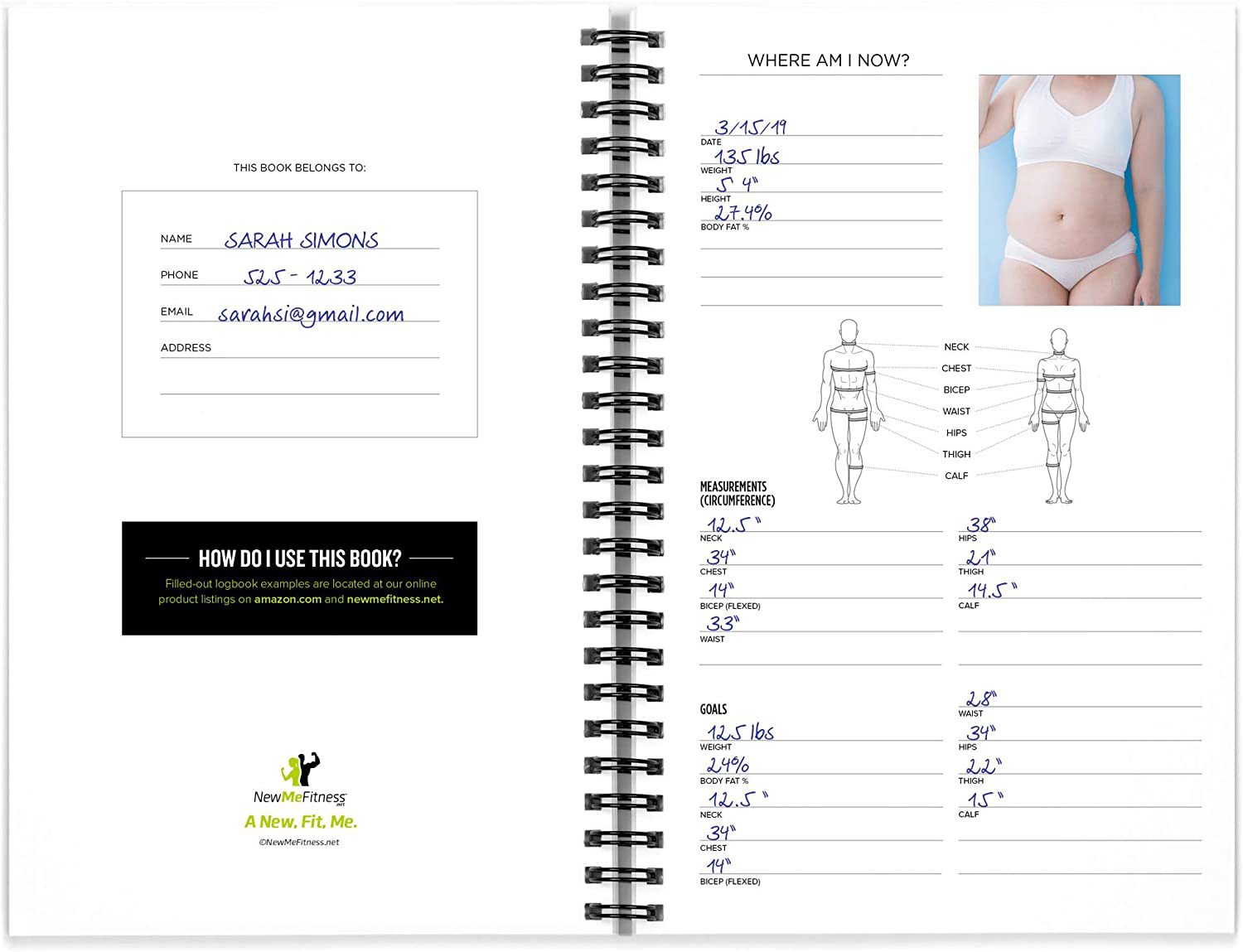 LOGO Customized Fitness Journal and Exercise Log Book for Daily Progress Tracking