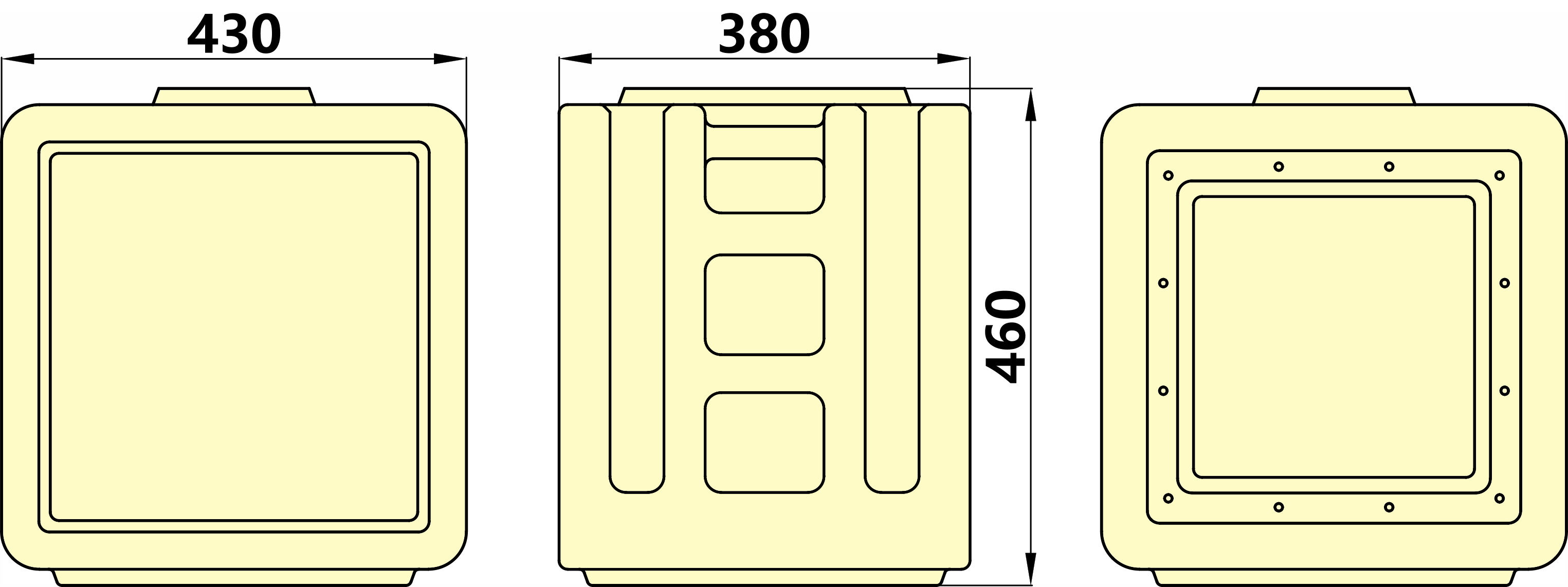 Syntax MD1 Three Phase 32AMP HDPE Portable Distribution Board IP67 For Stage Electrical Power Supply 430x380x460mm