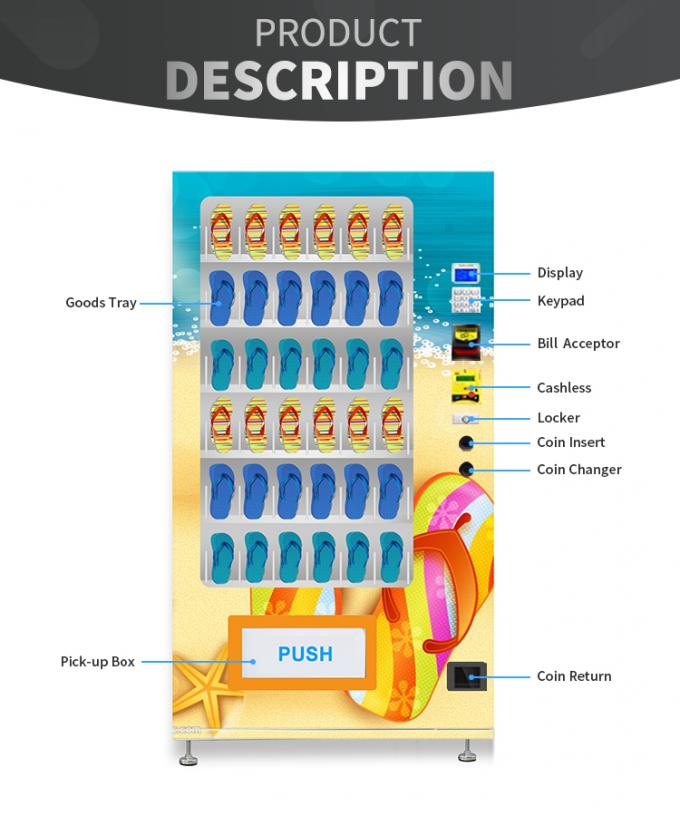 Micron WM0 Flip Flop Slippers Shoes Custom Vending Machines Metal Frame 110V