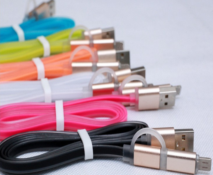 High Speed 2 In 1 USB Li Ion Battery Charger Mobile Charger Usb Cable 100mm Length