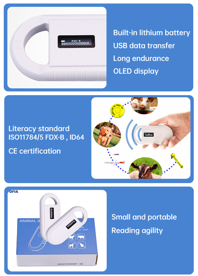 PT160 Mini USB Reader For Dogs And Cats Microchip Reading With Lithium Battery