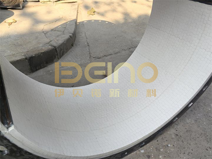The lining of alumina ceramic for coal powder conveying pipeline High-Temperature Dust and Granular Material Conveying with Alumina Ceramic Pipe