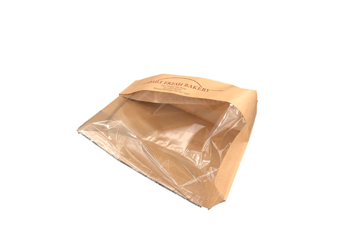 Kraft Eco Friendly Food Packaging Bags With Front Window CE Certification