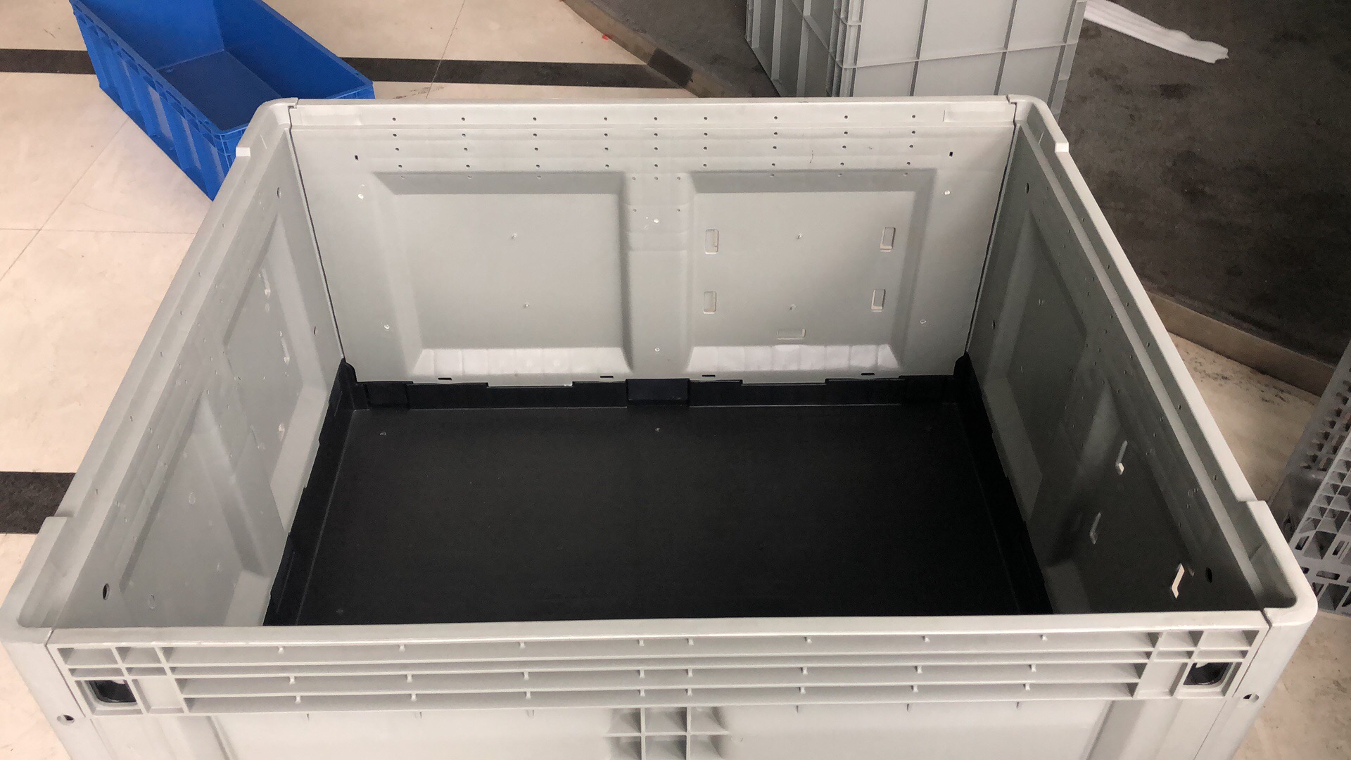 1200*1000*810mm plastic pallet box closed foldable collapsible pallet box container bulk storage container