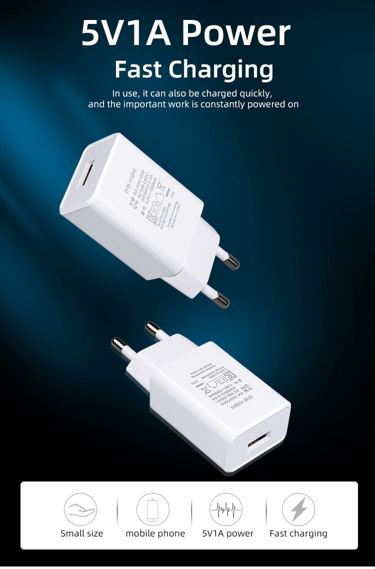 Wholesale For iPhone Charger 5V 1A USB Charger Portable Quick Charge Wall Adapter EU US Plug