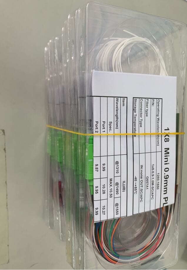 G657A1 UPC APC Connector 1x8 Plc Fiber Optic Splitter