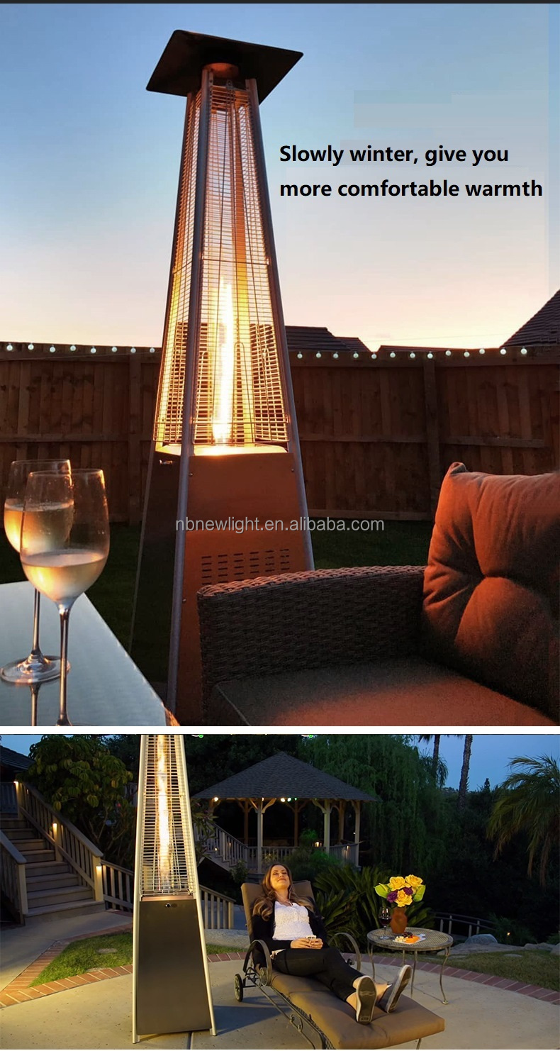 Standing Pyramid Torch Gas Heater Cover Total Height 2270mm Made for Garden and Indoor