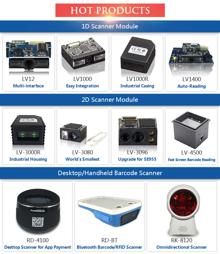 shenzhen rakinda mini barcode scanner module CCD Barcode reader