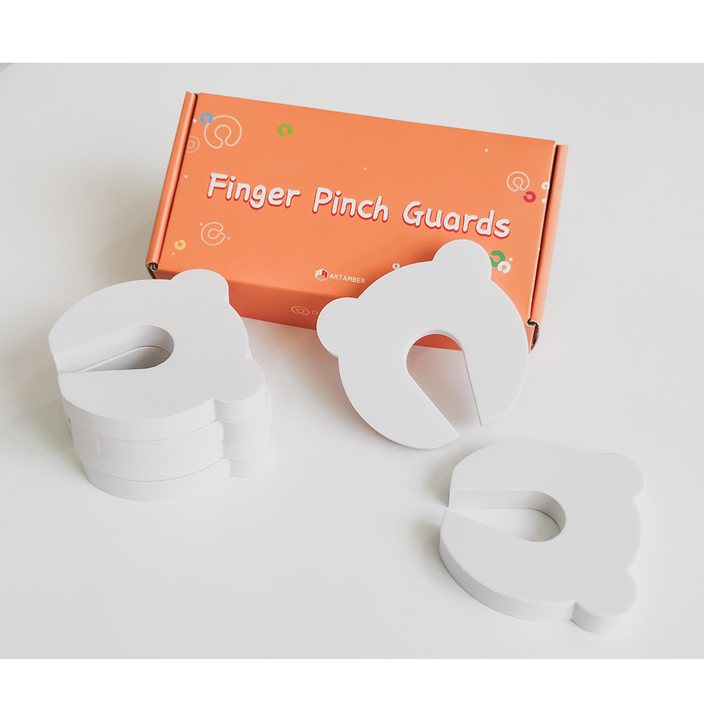 EVA Foam White Door Stop Stopper Wall Mounted Jammer Finger Protect