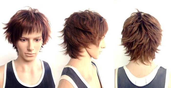Dark Brown Synthetic Mens Hair Pieces Wigs Silky Straight Customized