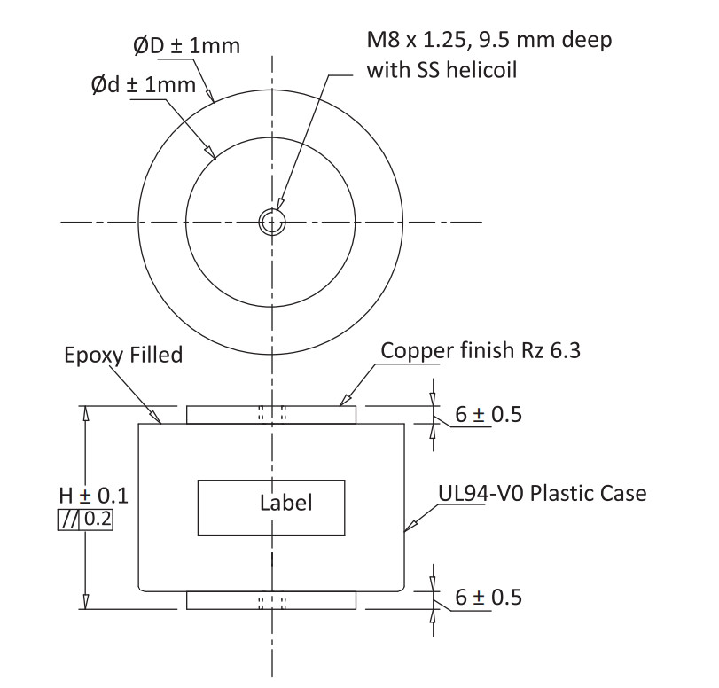 Water Cooled Resonant Capacitor C41 10uF for Induction Heating Machine