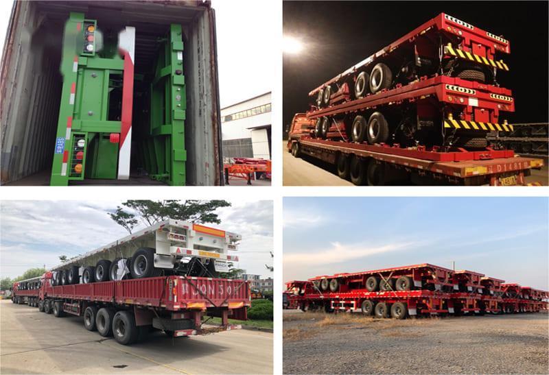 CIMC cheap 3 axles high Steel Cargo Hot Sale 20ft 40ft Container Chassis with lock Low Flat Deck transport Flatbed Semi Trailer