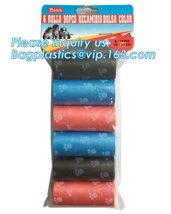 High Quality Eco-friendly Degradable Fashion With Printing Doggy Pet Dog Waste Poop Bags, Eco friendly pet dog waste poo