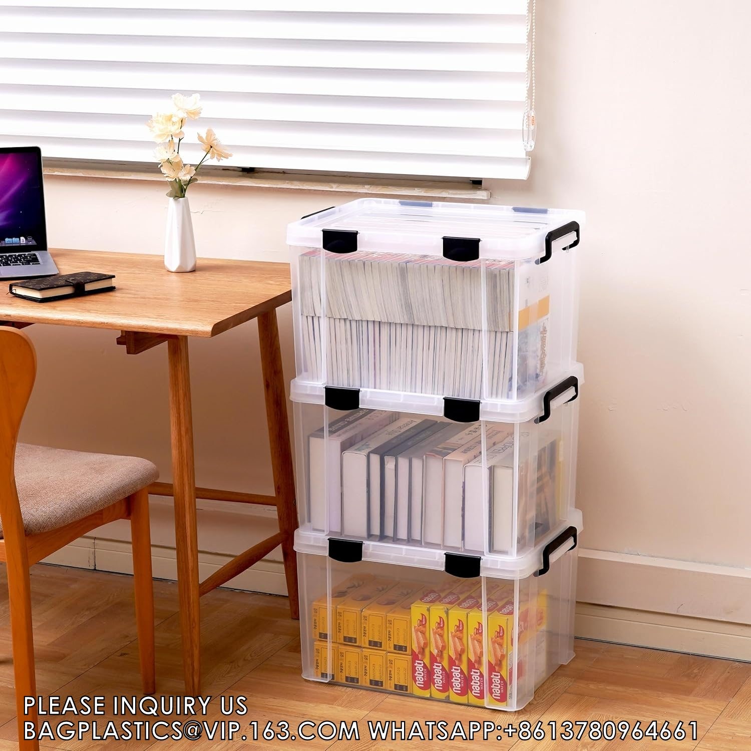Airtight Plastic Storage Bins With Gasket Seal Lids And 6 Secure Latching Buckles Stackable Storage Containers