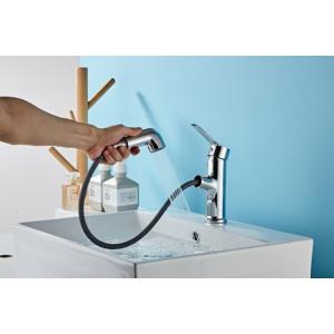 Buy cheap Single Hole Silver electroplate above Counter Copper Pull Faucet product