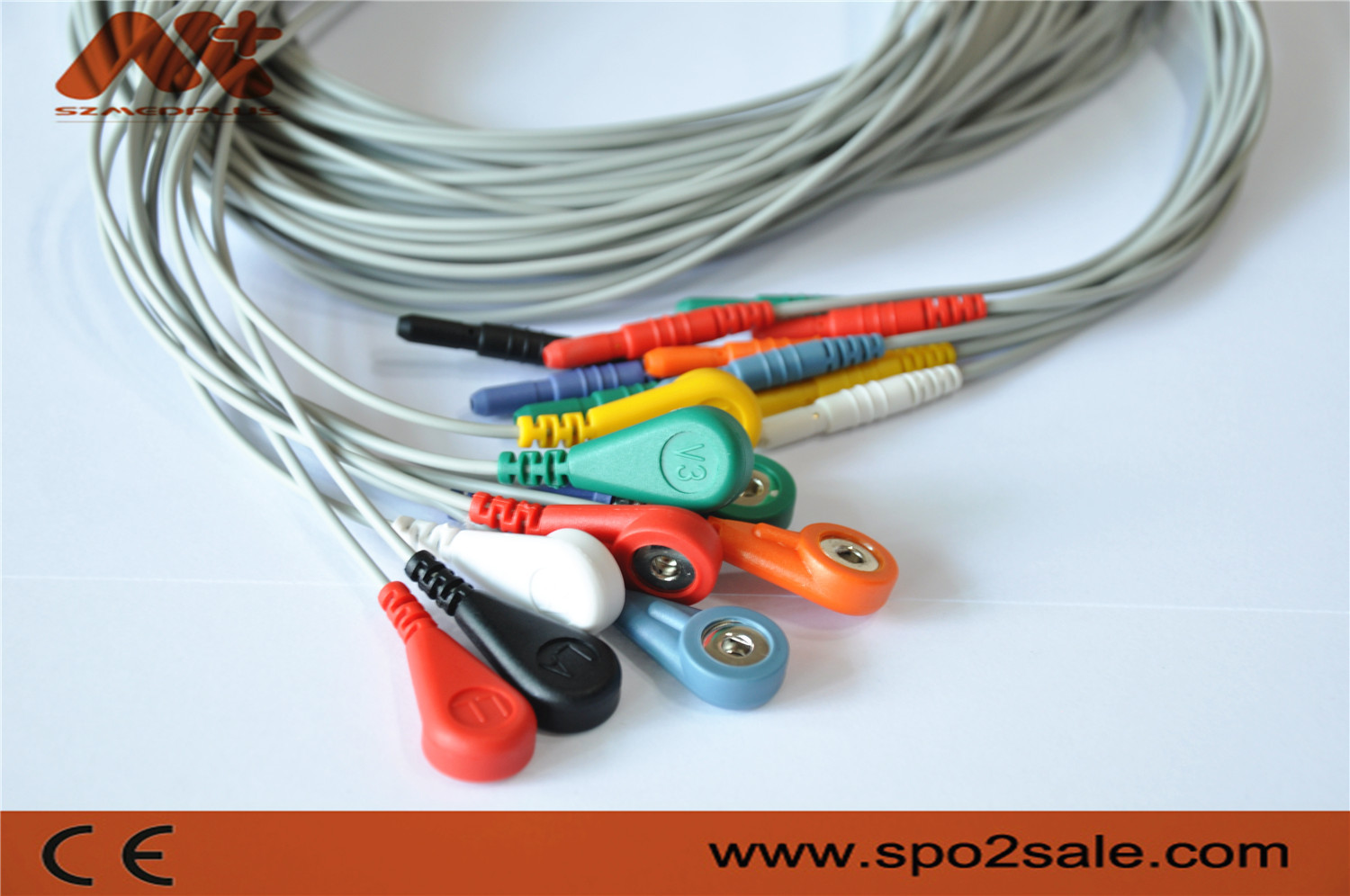 Medical 10 Lead Ecg Cable Din 1.5 Holter ECG Leadwire For Holer Recorder