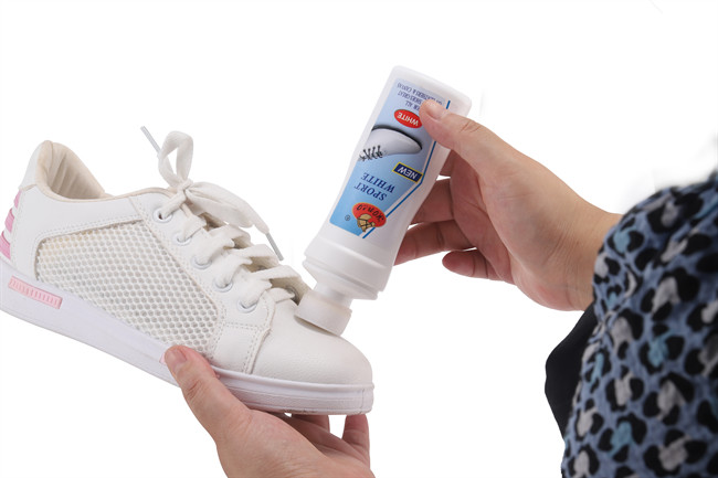 Sneaker Whitener Cover White With Sponge Applicator Whitening Liquid Dye foam sneaker leather cleaner